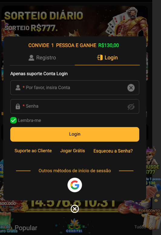 Aplicativo móvel PGBET